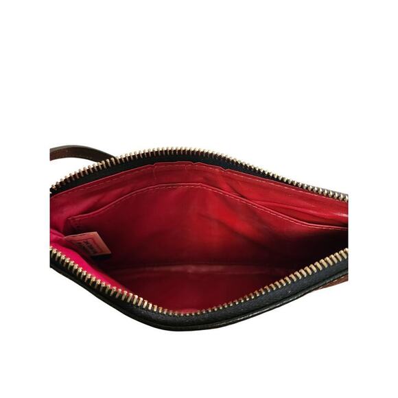 Dooney & Bourke Black Genuine Calf Leather Pleated Wristlet - Picture 3 of 9